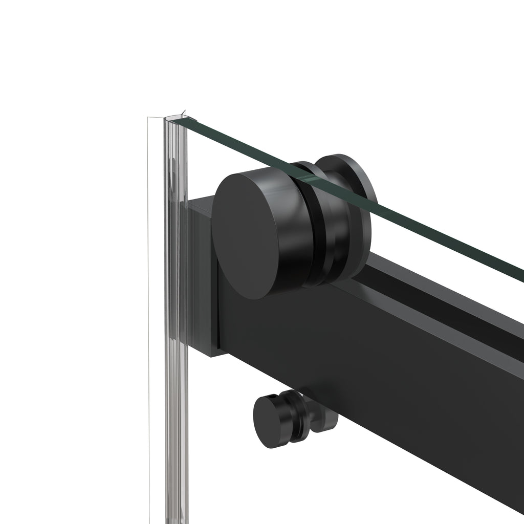 Catey 56" - 60" bypass shower door wth Matte Black hardware (soft-close)