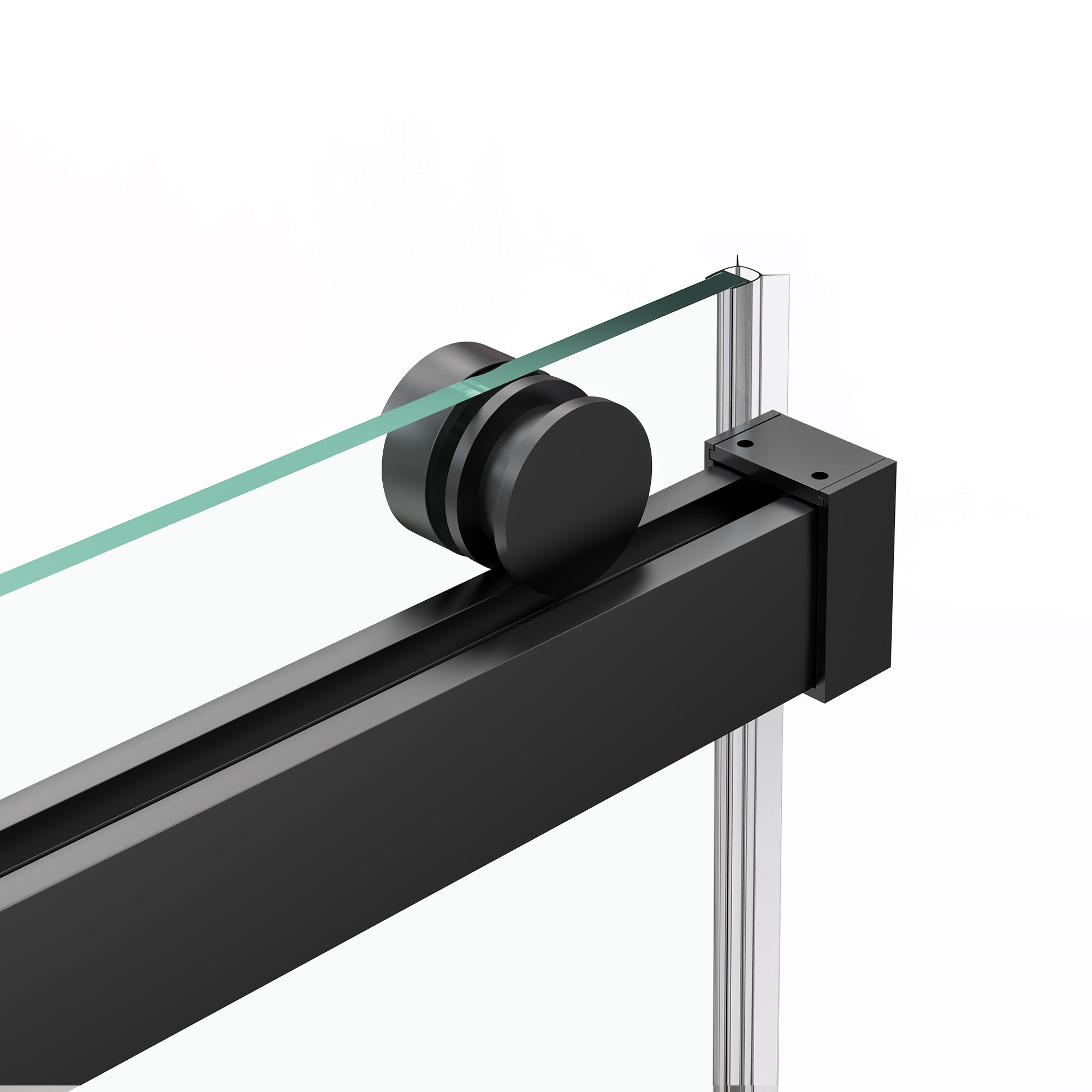 Catey 56" - 60" bypass shower door wth Matte Black hardware (soft-close)