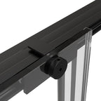 Edgemar 60" Soft Close sliding Glass shower door Matte Black hardware (soft-close)