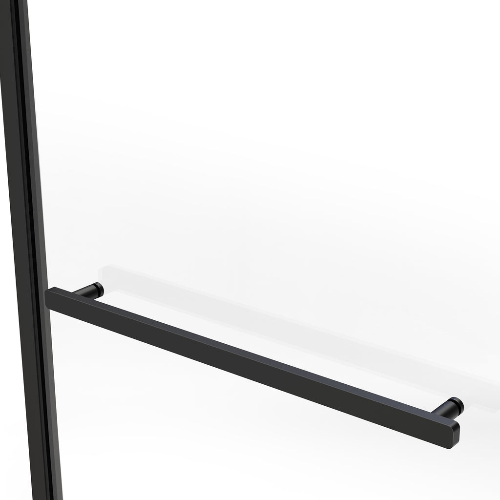 Edgemar 60" Soft Close sliding Glass shower door Matte Black hardware (soft-close)