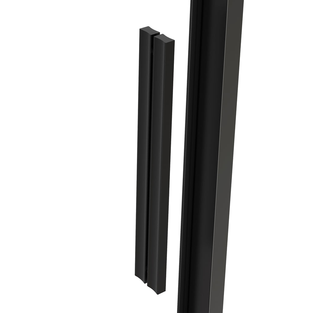 Edgemar 60" Soft Close sliding Glass shower door Matte Black hardware (soft-close)