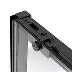 Edgemar 60" Soft Close sliding Glass shower door Matte Black hardware (soft-close)