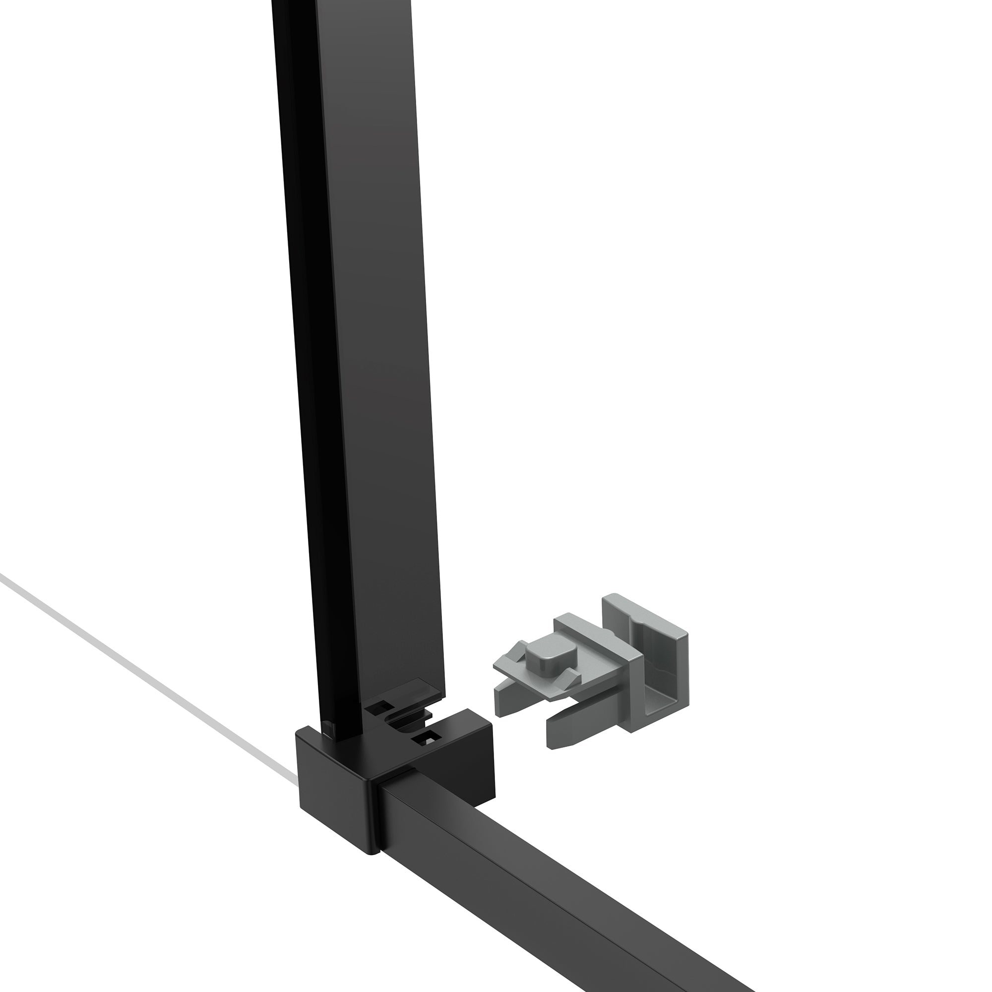 Edgemar 60" Soft Close sliding Glass shower door Matte Black hardware (soft-close)