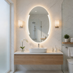 Aria 24" x 32" Oval front and back lit LED mirror with frosted glass