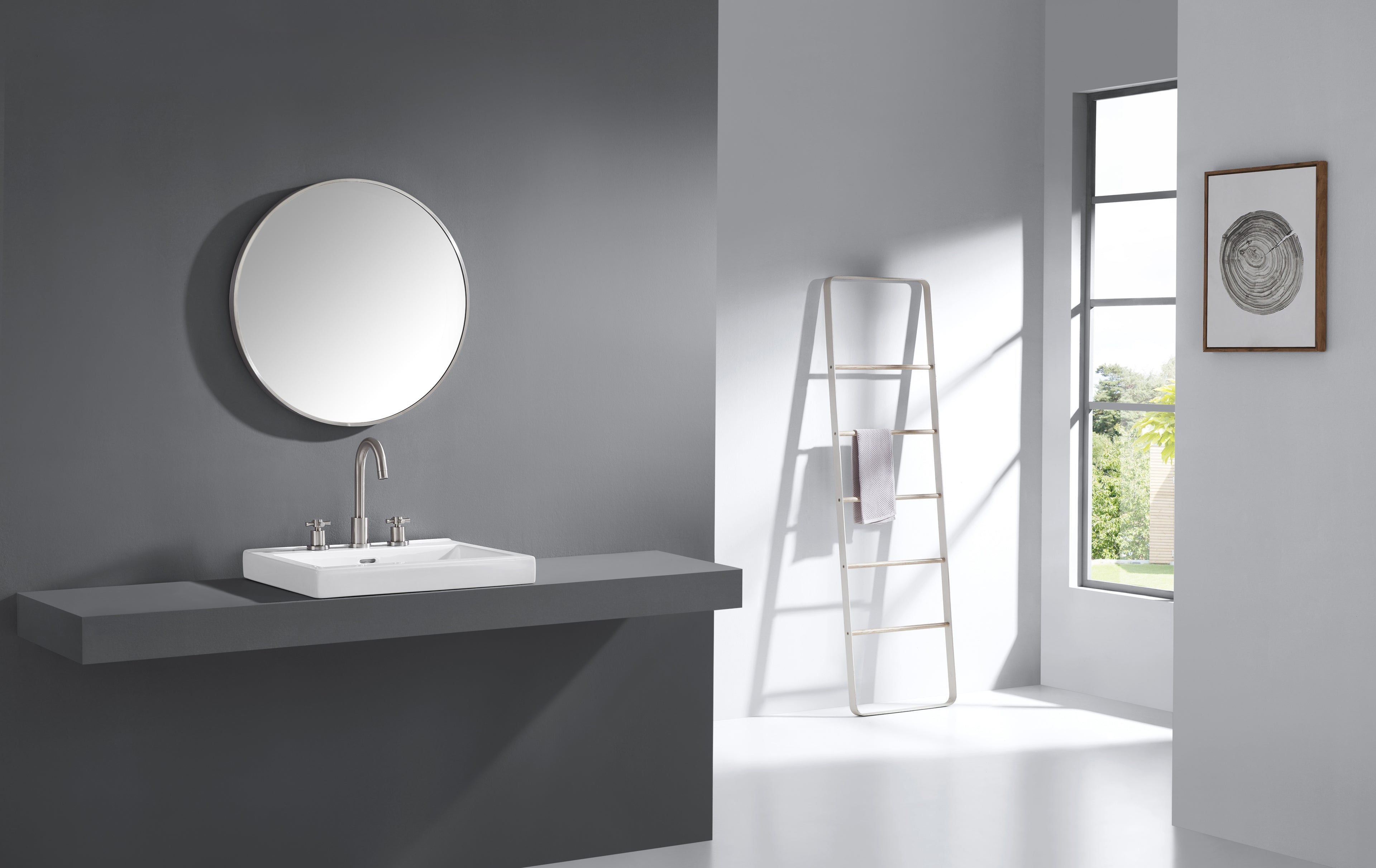 Avon Bathroom Mirror with Stainless Steel Metal Frame