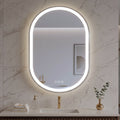 Elston 22" x 32" pill front lit LED mirror with Brushed Silver frame