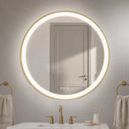 Elston 28" round front  lit LED mirror with Matte Black frame