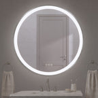 Elston 28" round front  lit LED mirror with Matte Black frame