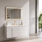 Adrian 39 in. LED Bathroom Mirror with Stainless Steel Metal Frame