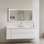Adrian 59 in. LED Bathroom Mirror with Stainless Steel Metal Frame