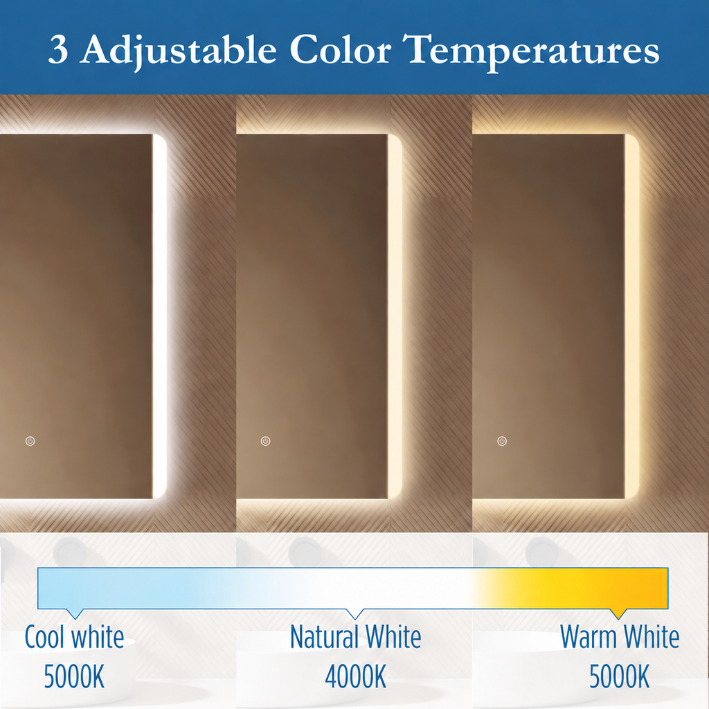 Astor 24" x 32" rectangular front and back lit LED mirror with frosted glass (battery)