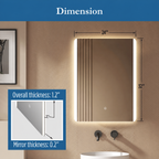 Astor 24" x 32" rectangular front and back lit LED mirror with frosted glass (battery)