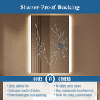 Astor 24" x 32" rectangular front and back lit LED mirror with frosted glass (battery)