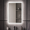 Elston 24"x 32" Rectangular Front Lit LED Mirror with Brushed Silver frame