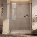 Cayton 56" - 60"Soft Close sliding Glass shower door Chrome hardware (soft-close)