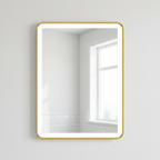 Elston 24"x 32" Rectangular Front Lit LED Mirror with Brushed Silver frame
