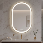 Elston 22" x 32" pill front lit LED mirror with Matte Black frame