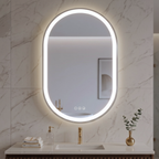 Elston 22" x 32" pill front lit LED mirror with Brushed Silver frame