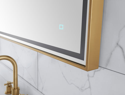 39 in. LED Bathroom Mirror with Stainless Steel Metal Frame