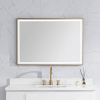 39 in. LED Bathroom Mirror with Stainless Steel Metal Frame