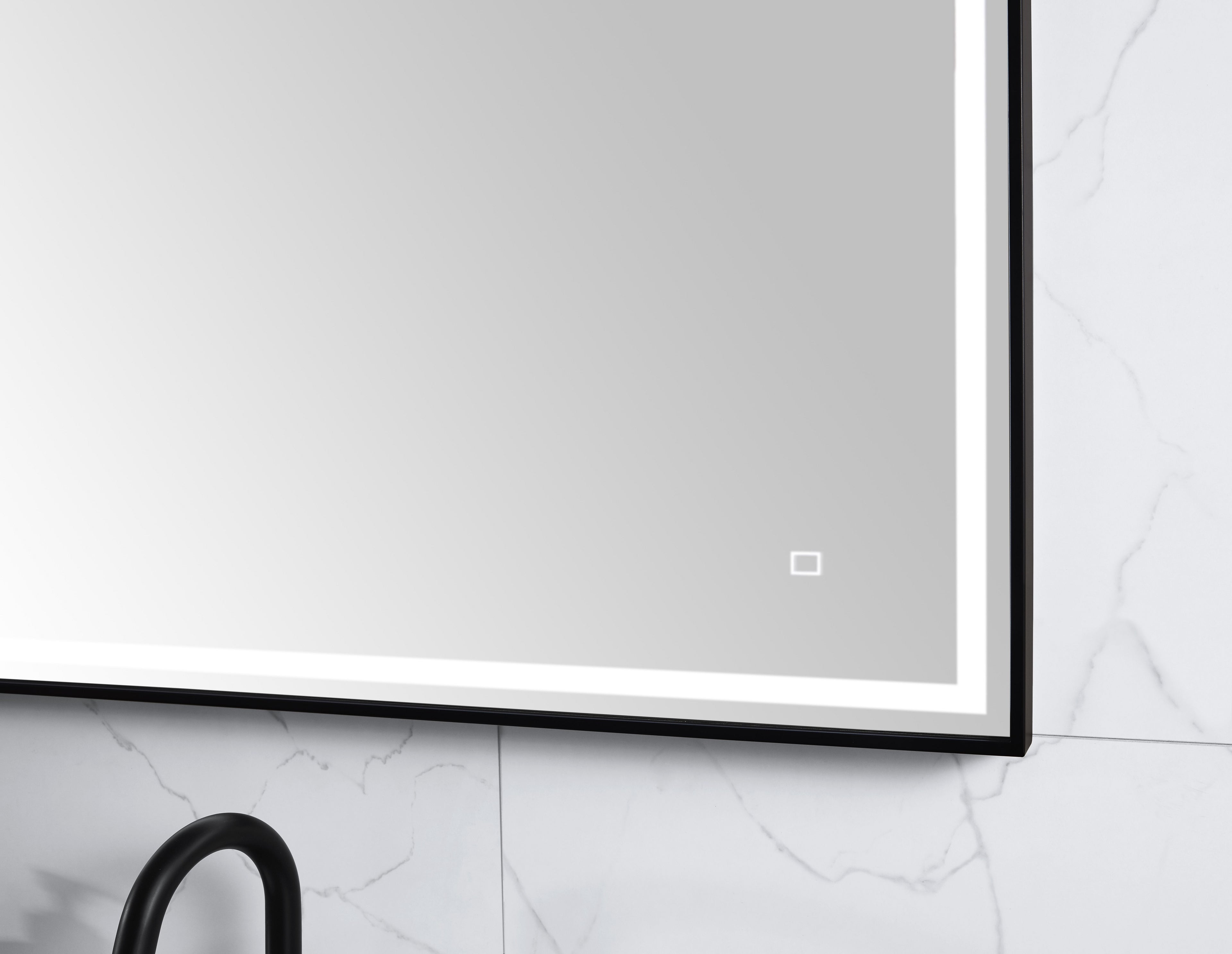 39 in. LED Bathroom Mirror with Stainless Steel Metal Frame