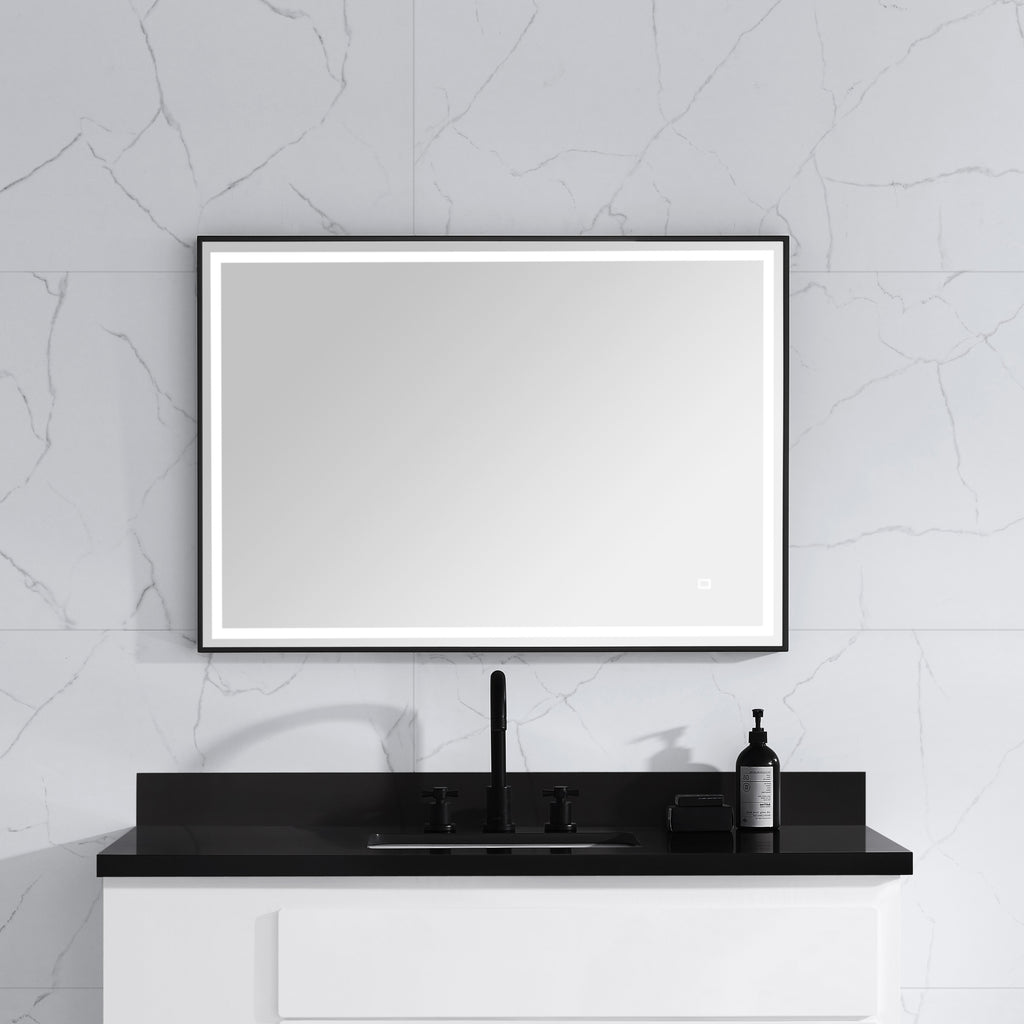 39 in. LED Bathroom Mirror with Stainless Steel Metal Frame