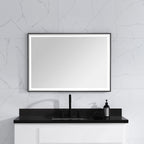39 in. LED Bathroom Mirror with Stainless Steel Metal Frame