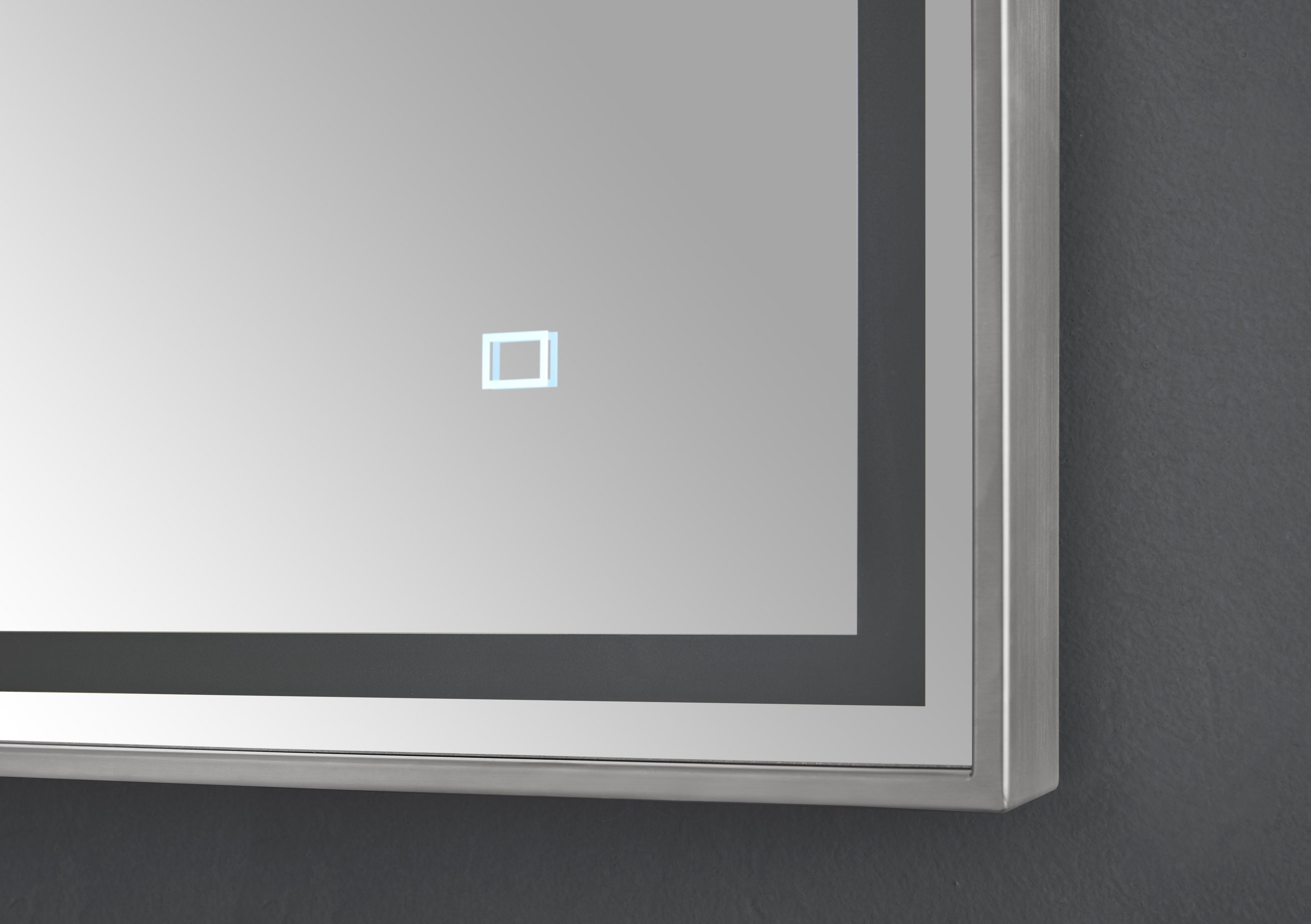 39 in. LED Bathroom Mirror with Stainless Steel Metal Frame