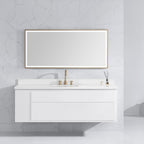 59 in. LED Bathroom Mirror with Stainless Steel Metal Frame
