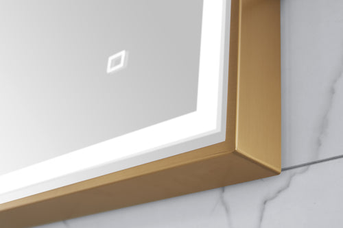 59 in. LED Bathroom Mirror with Stainless Steel Metal Frame