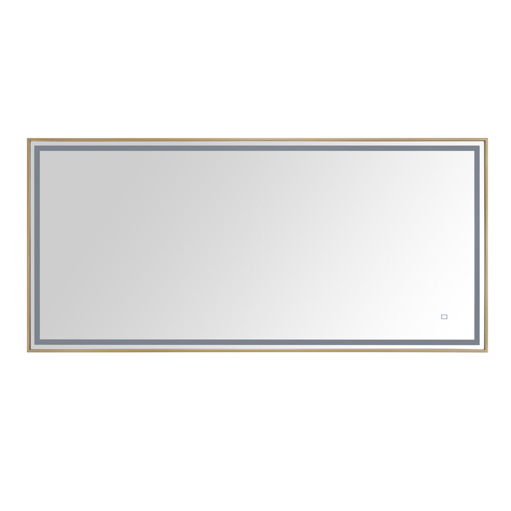 59 in. LED Bathroom Mirror with Stainless Steel Metal Frame