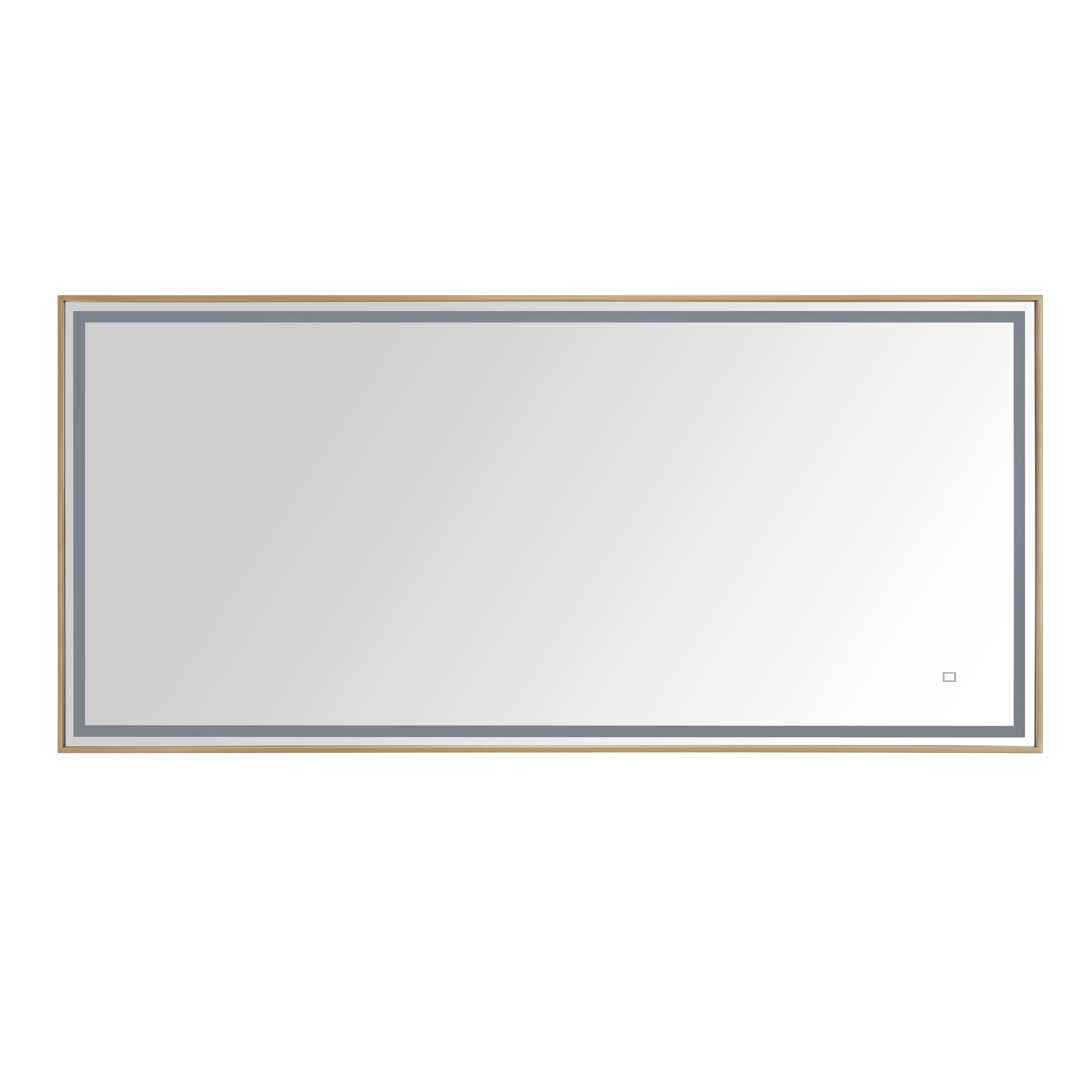 59 in. LED Bathroom Mirror with Stainless Steel Metal Frame