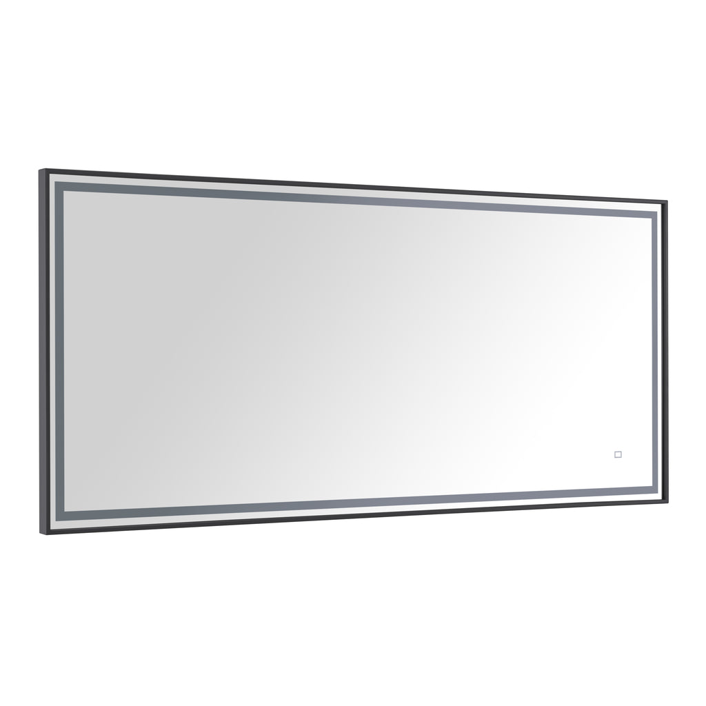 59 in. LED Bathroom Mirror with Stainless Steel Metal Frame