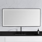 59 in. LED Bathroom Mirror with Stainless Steel Metal Frame