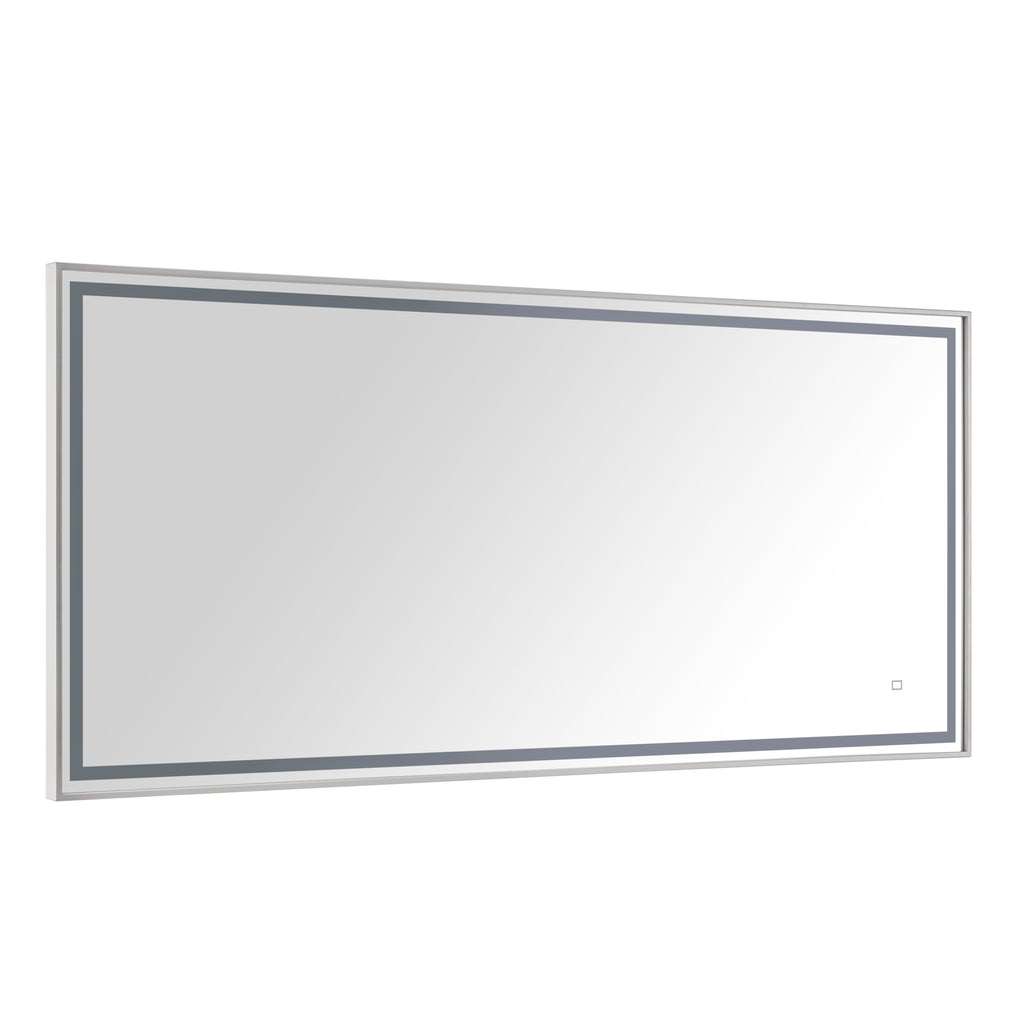 59 in. LED Bathroom Mirror with Stainless Steel Metal Frame