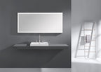 59 in. LED Bathroom Mirror with Stainless Steel Metal Frame