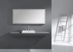 59 in. LED Bathroom Mirror with Stainless Steel Metal Frame
