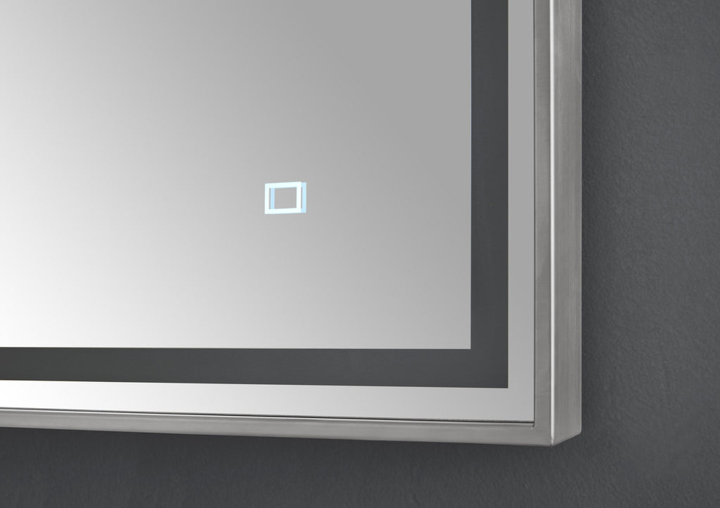 59 in. LED Bathroom Mirror with Stainless Steel Metal Frame