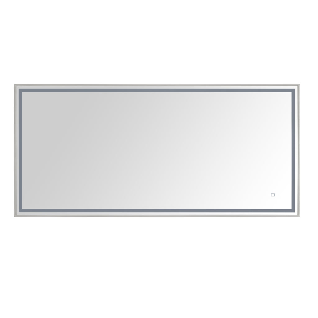 59 in. LED Bathroom Mirror with Stainless Steel Metal Frame