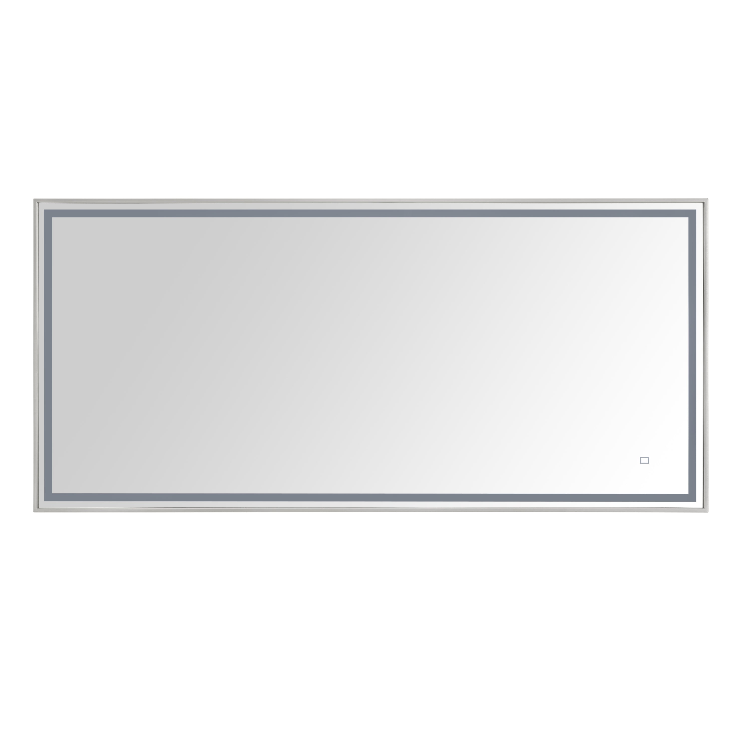 59 in. LED Bathroom Mirror with Stainless Steel Metal Frame