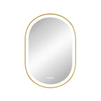 Ellie 22" x 32" pill front lit LED mirror with Brushed Gold frame