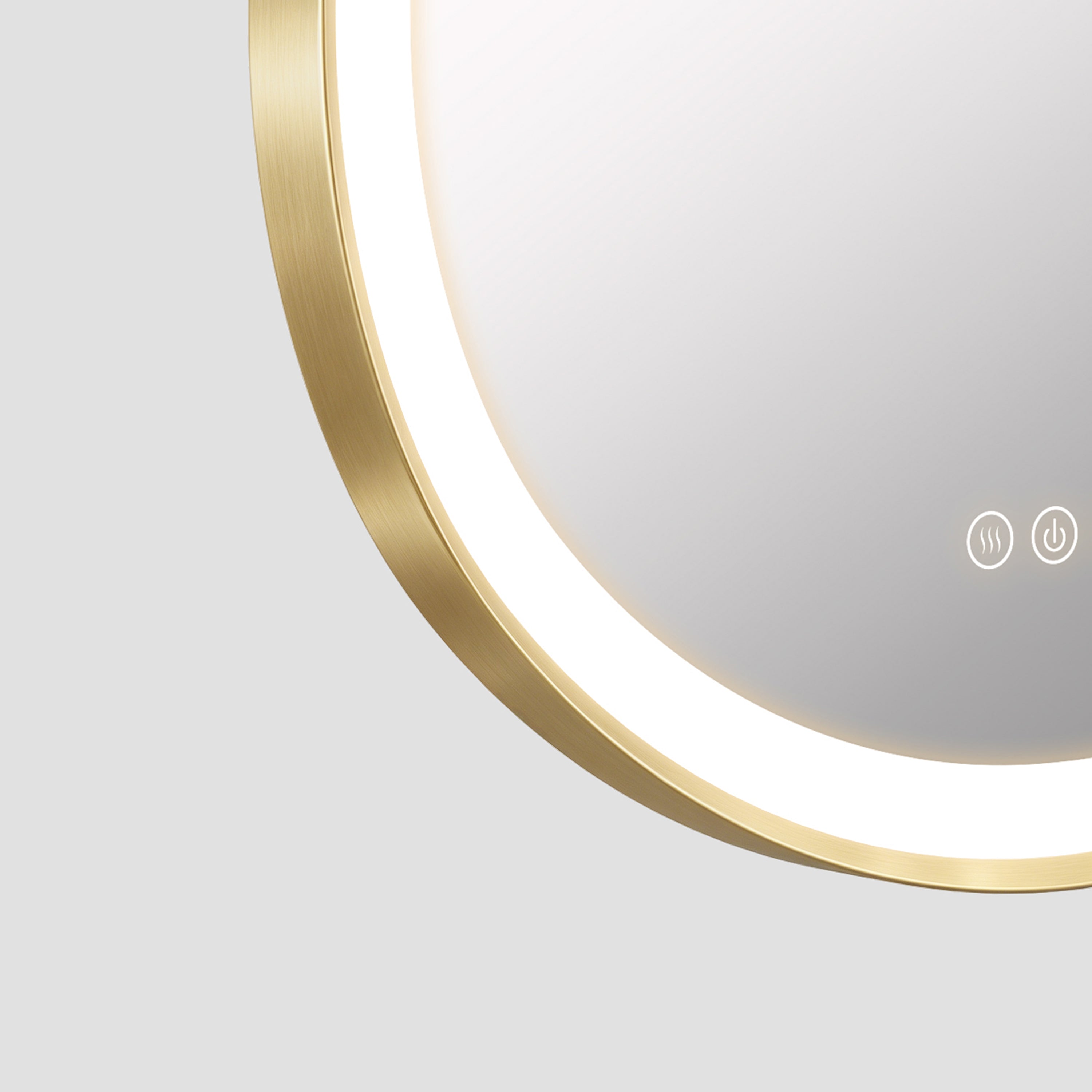 Elston 22" x 32" pill front lit LED mirror with Brushed Gold frame