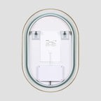 Elston 22" x 32" pill front lit LED mirror with Brushed Gold frame