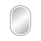 Rectangular mirror with a black frame on a white background