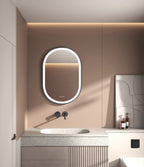 Elston 22" x 32" pill front lit LED mirror with Brushed Silver frame