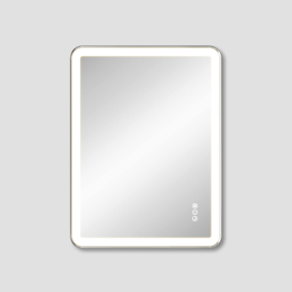 Elston 24"x 32" Rectangular Front Lit LED Mirror with Brushed Silver frame