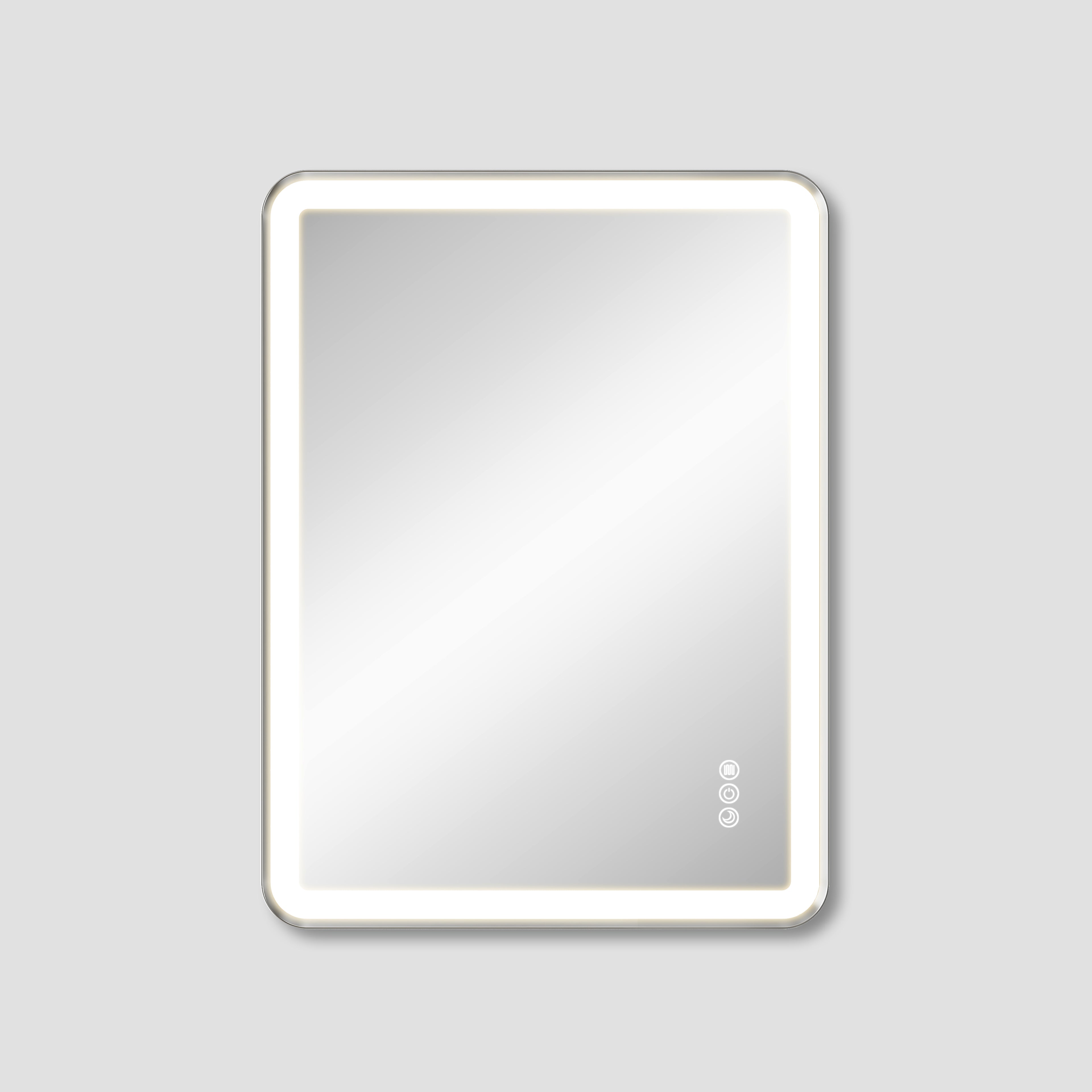 Elston 24"x 32" Rectangular Front Lit LED Mirror with Brushed Silver frame
