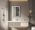 Elston 24"x 32" Rectangular Front Lit LED Mirror with Brushed Silver frame