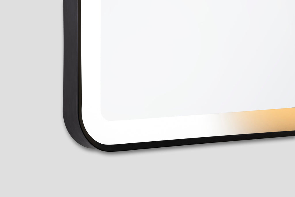 Elston 24"x 32" Rectangular Front Lit LED Mirror with Matte Black frame