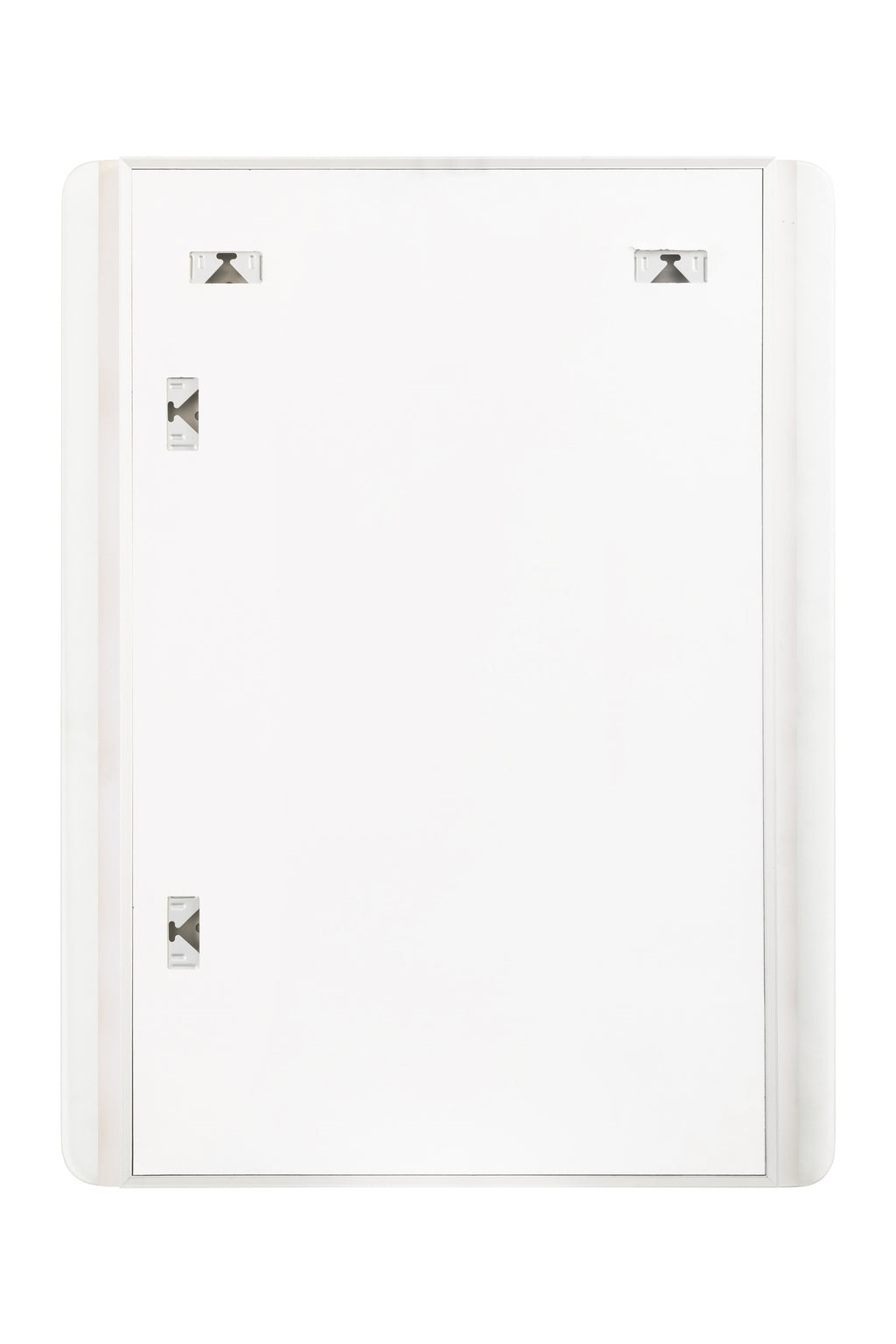White wall-mounted cabinet with decorative elements on a white background